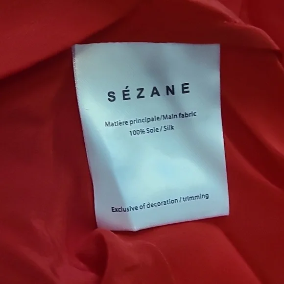 Nwt! Sezane Debby silk top red - Picture 7 of 7